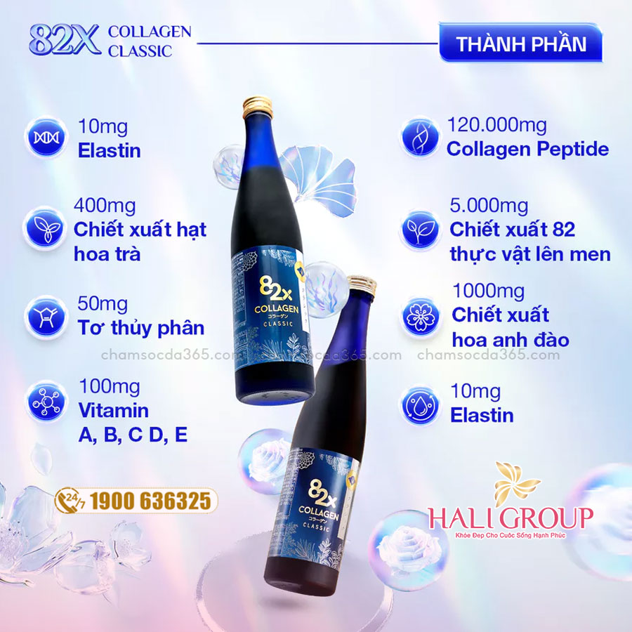 thành phần nước uống collagen 82x classic 