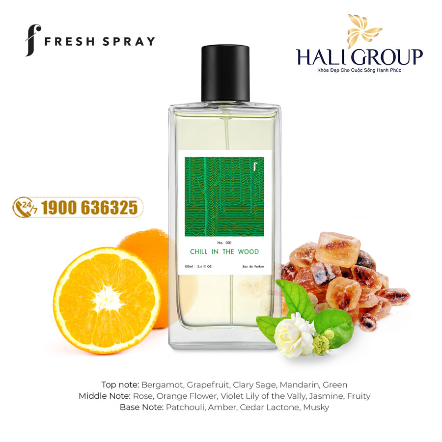 nguyên liệu nước hoa f fresh spray no.001 chill in the wood