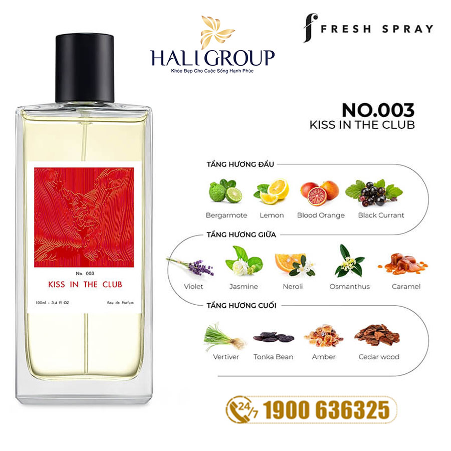 nguyên liệu nước hoa f fresh spray no.003 kiss in the club