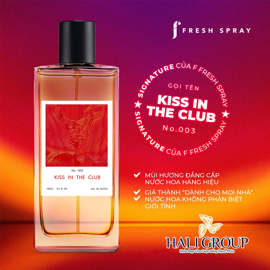 ưu điểm nước hoa f fresh spray no.003 kiss in the club