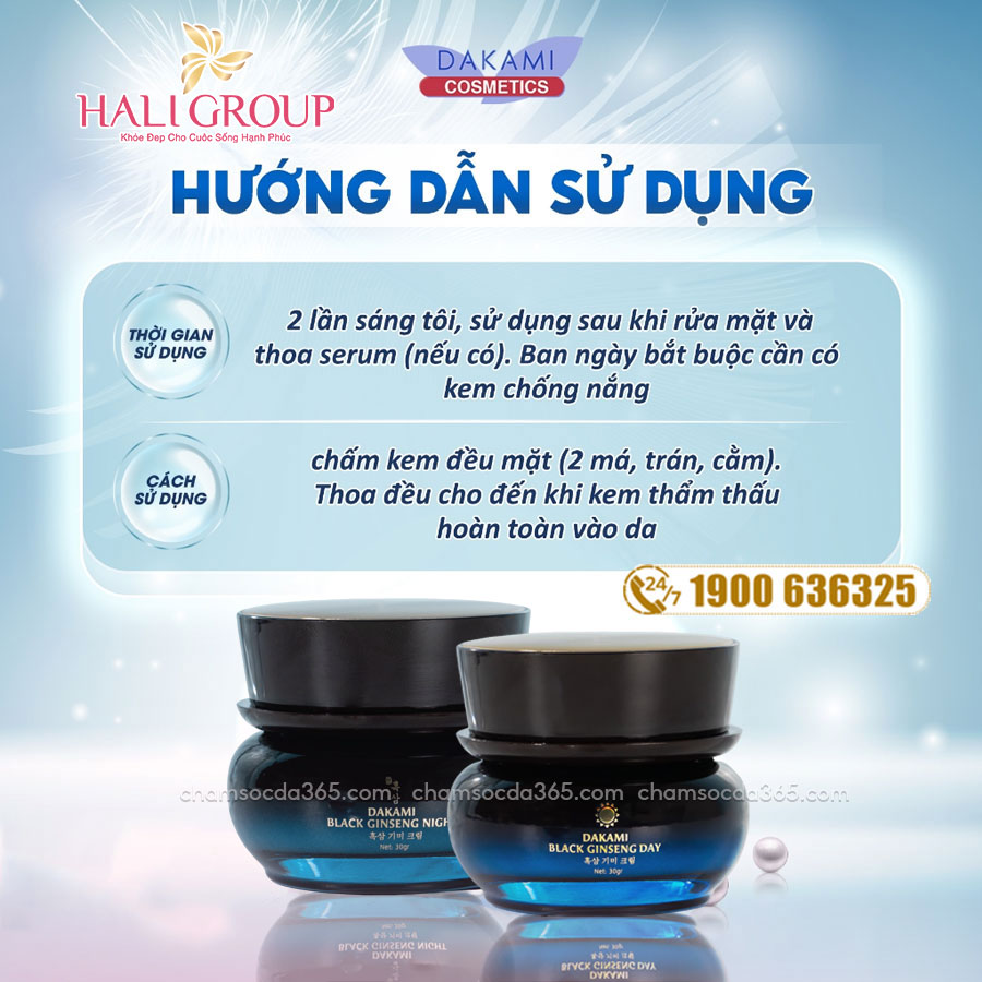 hướng dẫn sử dụng kem sâm đen dakami black ginseng