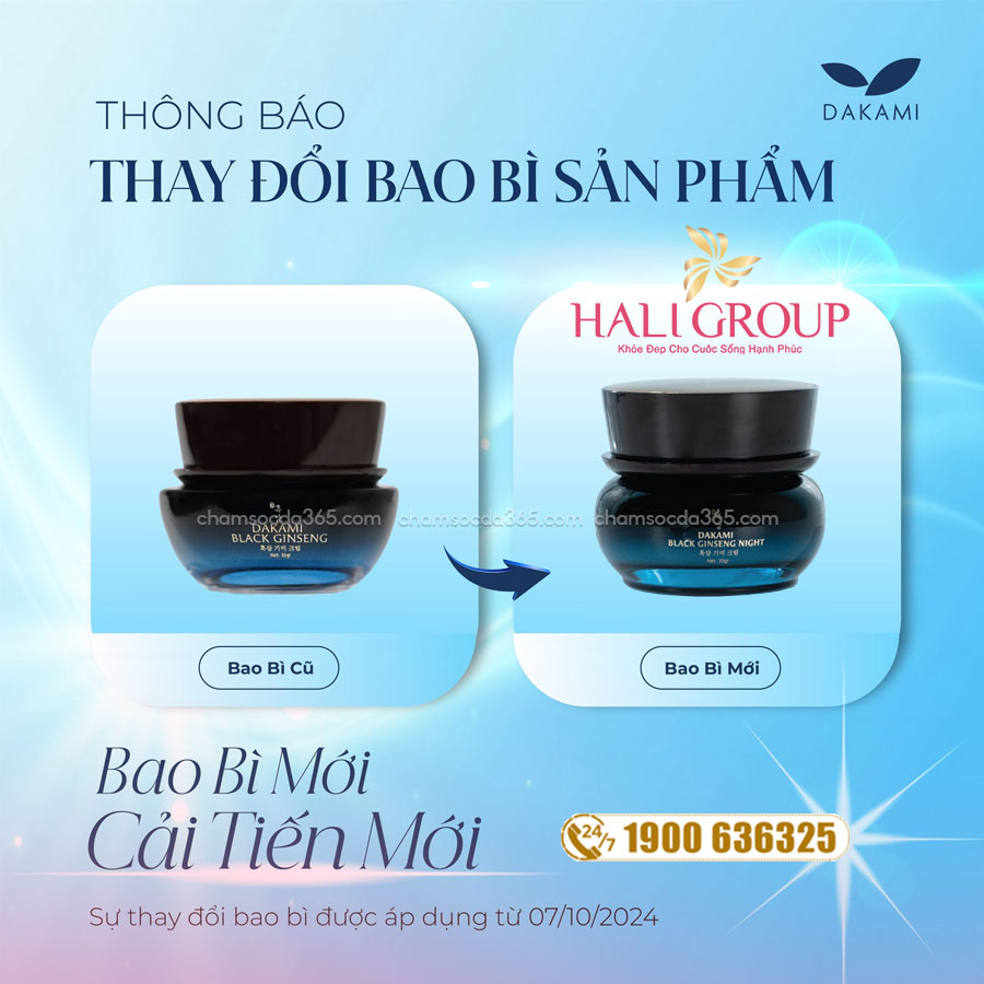 kem nám sâm đen dakami mẫu mới
