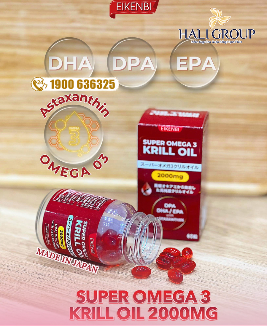 thành phần viên uống dầu nhuyễn thể super omega 3 krill oil eikenbi