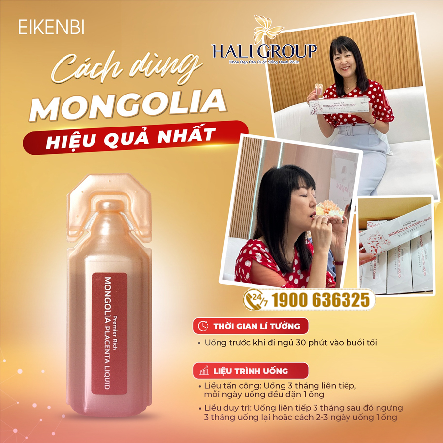 hướng dẫn sử dụng Nước Uống Nhau Thai Ngựa Mongolia Placenta Liquid Eikenbi