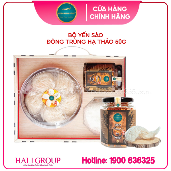 Bộ Yến Sào (50g) Đông Trùng Hạ Thảo Kim Cương Vàng (10g)