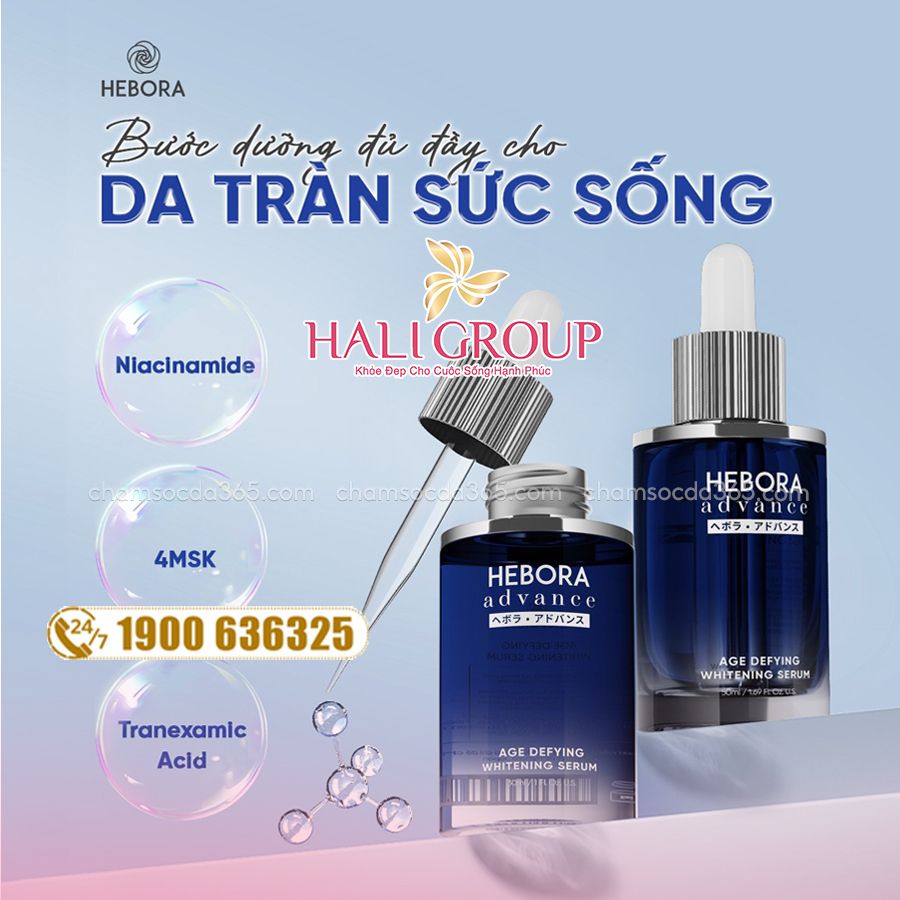 công dụng Serum Dưỡng Sáng Da Giảm Nếp Nhăn Hebora Advance Age Defying Whitening Serum
