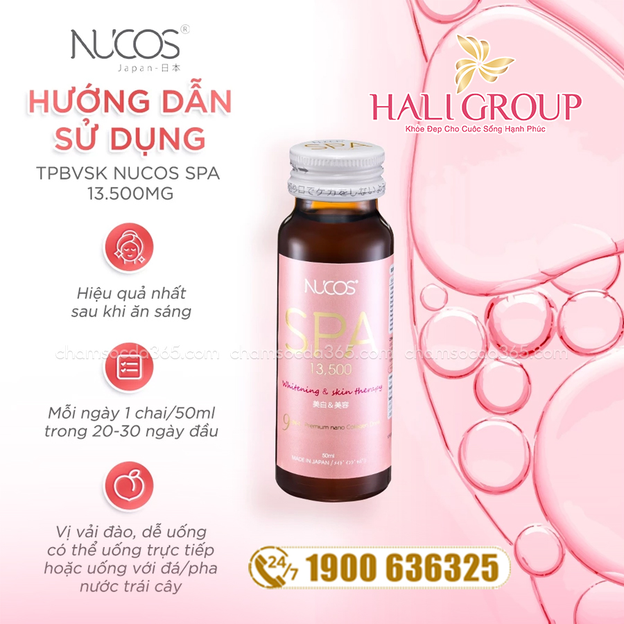 cách dùng Nước Uống Collagen Nucos SPA 13.500 Nhật Bản