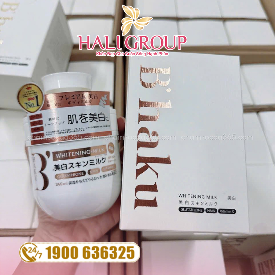 cách dùng Sữa Dưỡng Thể B’Haku Whitening Milk Nhật Bản