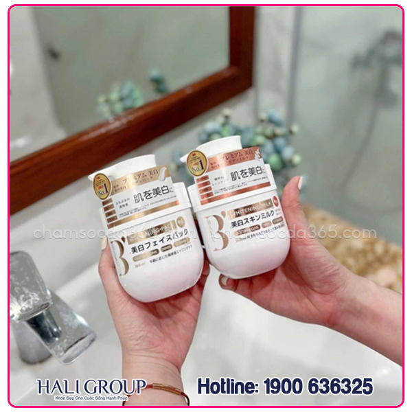 Bộ Sữa Dưỡng Thể Và Ủ Sáng B’Haku Whitening Milk & Whitening Pack review