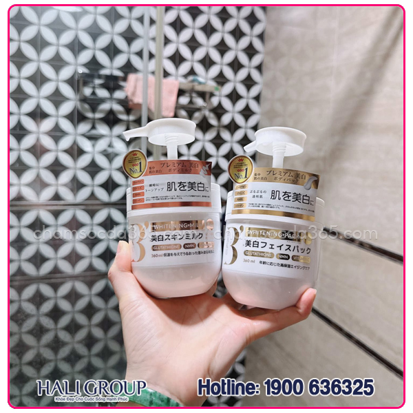 review Bộ Sữa Dưỡng Thể Và Ủ Sáng B’Haku Whitening Milk & Whitening Pack
