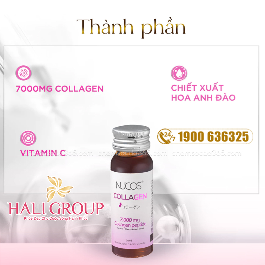 thành phần Nước Uống Collagen Nucos 7000 Nhật Bản