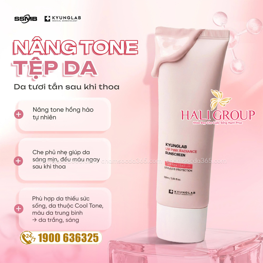 Kem Chống Nắng Nâng Tone KyungLab UV Pink Radiance Sunscreen tông hồng