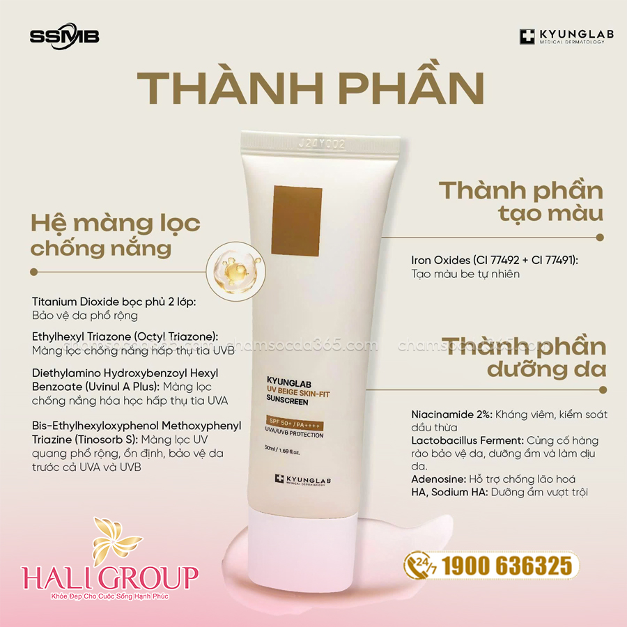 thành phần Kem Chống Nắng Nâng Tone KyungLab UV Purple Tone-Up Sun Essence