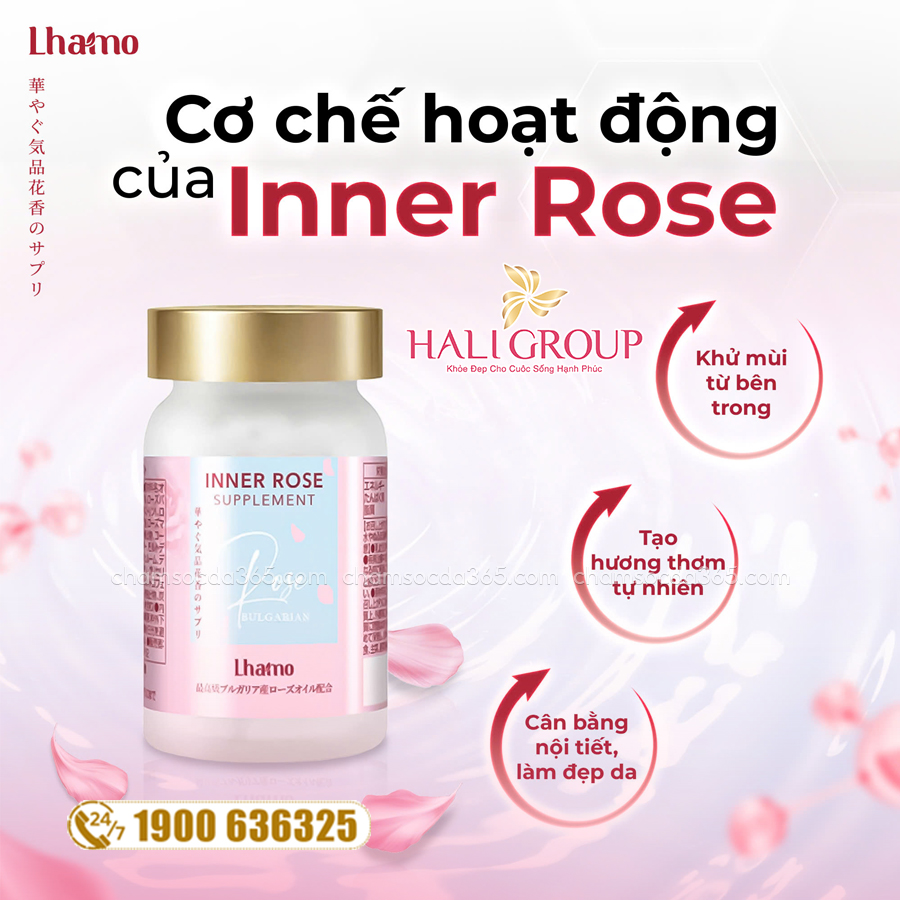 công dụng Viên Uống Hỗ Trợ Thơm Cơ Thể Inner Rose Lhamo Nhật Bản