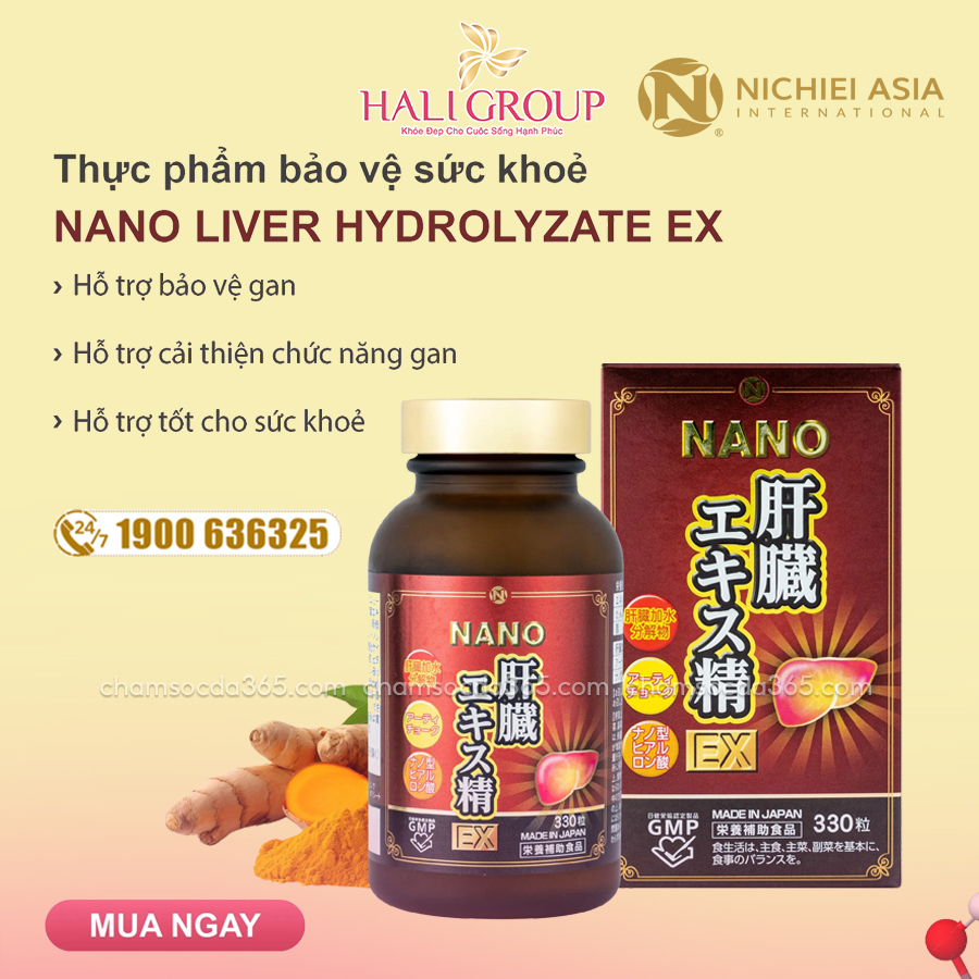 công dụng Viên Uống Bổ Gan Nichiei Bussan Nano Liver Hydrolyzate Ex Nhật Bản
