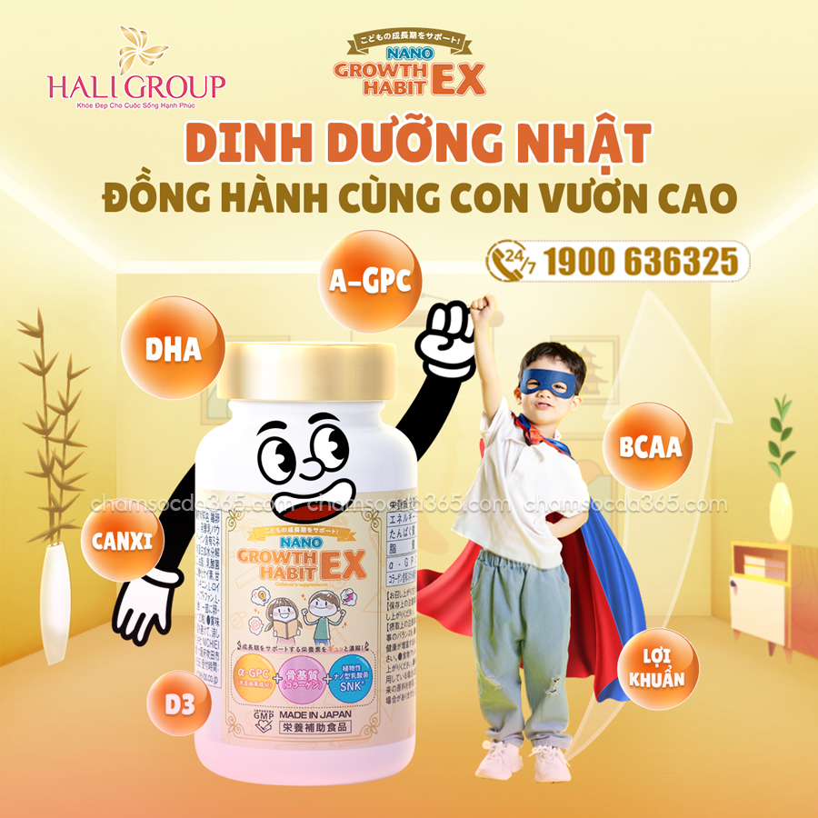 công dụng Viên Uống Hỗ Trợ Tăng Chiều Cao Nichiei Bussan Nano Growth Habit Ex Nhật Bản