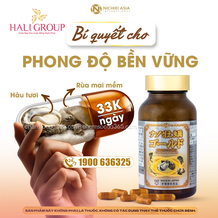 công dụng Viên Uống Hỗ Trợ Sức Khỏe Sinh Lý Nam Nichiei Bussan Nano Oyster Gold Nhật Bản