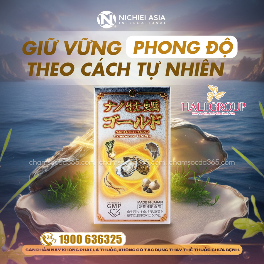 viên tinh chất hàu biển Nichiei Bussan Nano Oyster Gold Nhật Bản