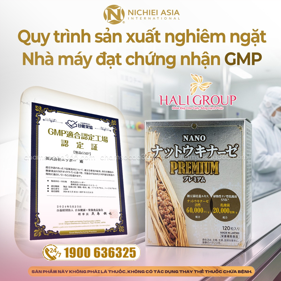 Viên Uống Nano Nattokinase Premium Nichiei Bussan Nhật Bản của Nichiei Asia