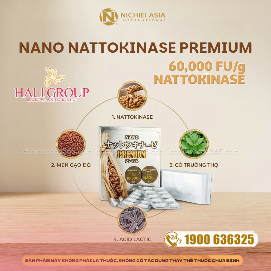 Thành phần Viên Uống Nano Nattokinase Premium Nichiei Bussan